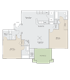 Camelot Floor plan 2 Bed 2.5 Bath 1,058 Sq.Ft. at Cambridge Apartments, Raleigh, NC